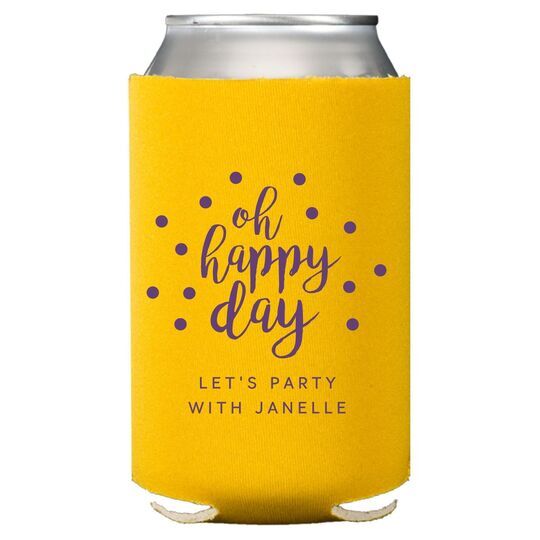 Confetti Dots Oh Happy Day Collapsible Koozies